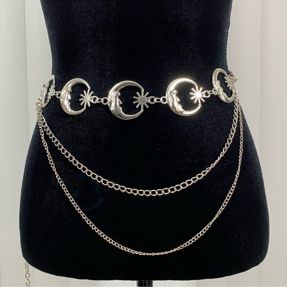 Silver Moon Sun Celestial Chain Belt - Picture 2 of 4